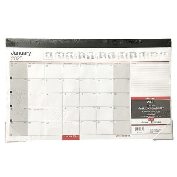 Office Depot 2025 Compact Desk Pad January -December Calendar 17.75” x 10.875” - Picture 8 of 8